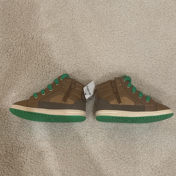 Baby GAP brown with green laces inner ankle zipper new - Picture 2 of 5